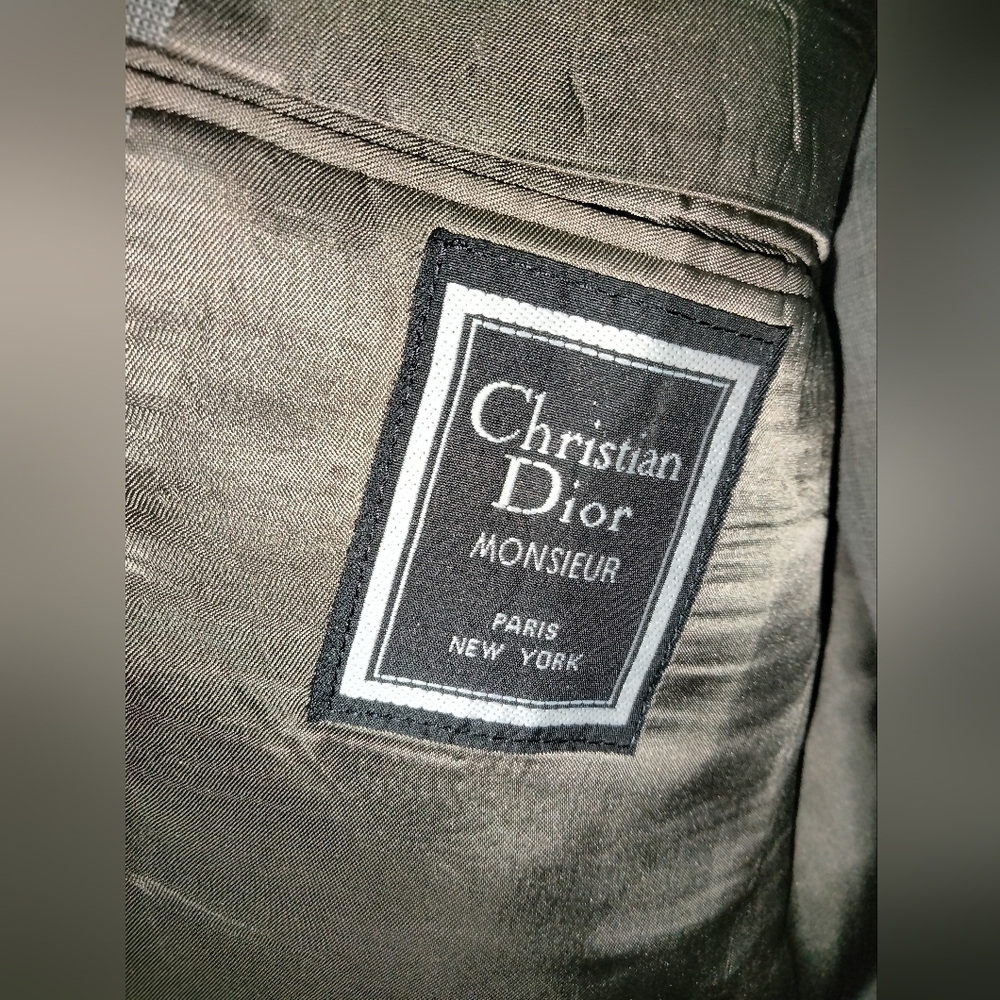 Christian Dior (Sz 44/34) Men's Wool Gray (2pc) S… - image 2